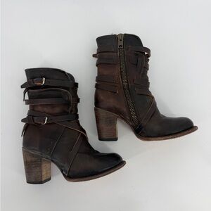 Freebird by Steven Baker Belted Leather Boots Size 7